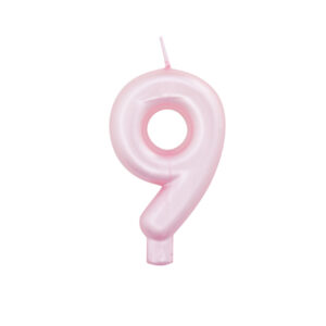 Vela Aniversário 9cm Rosa Perlado nº9