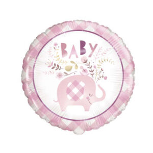 Balão Pink Floral Elephant Baby Shower