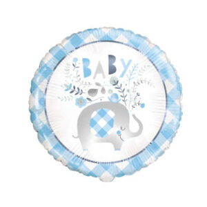 Balão Blue Floral Elephant Baby Shower
