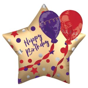 Balão Happy Birthday Estrela