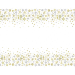 Toalha de mesa Holiday Snowflakes Prateado & Dourado