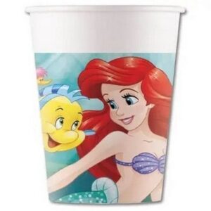 8 Copos Papel Ariel (Pequena Sereia)