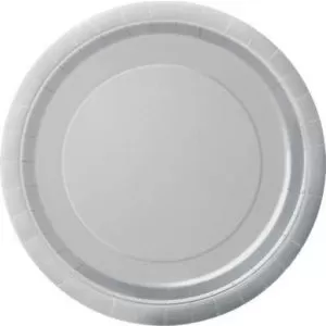 8 Pratos Papel 18cm Prateado