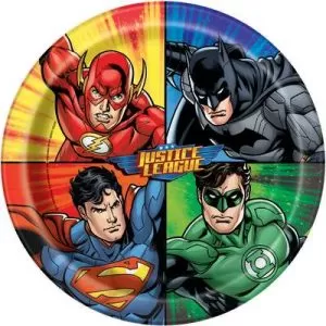 8 Pratos 23cm Justice League DC Comics