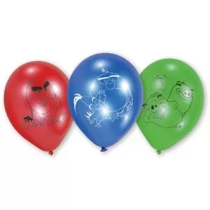 6 Balões Látex 28cm Angry Birds