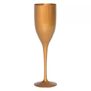 Flute Plástico Reutilizável Dourado