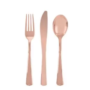 18 Talheres Rose Gold Foil