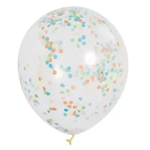 6 Balões látex com confettis Cor Sortida