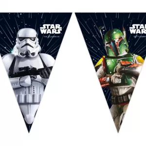 9 Bandeiras Triângulo 2,30m Star Wars Galaxy