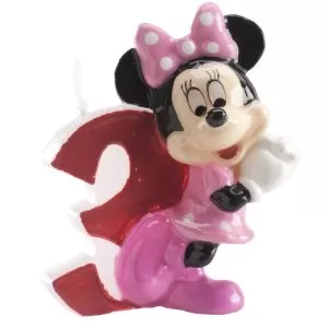 Vela de Aniversário 3D número 3 Minnie Mouse