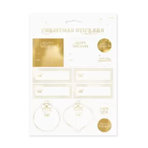 10 Autocolantes Etiquetas Dourados Natal